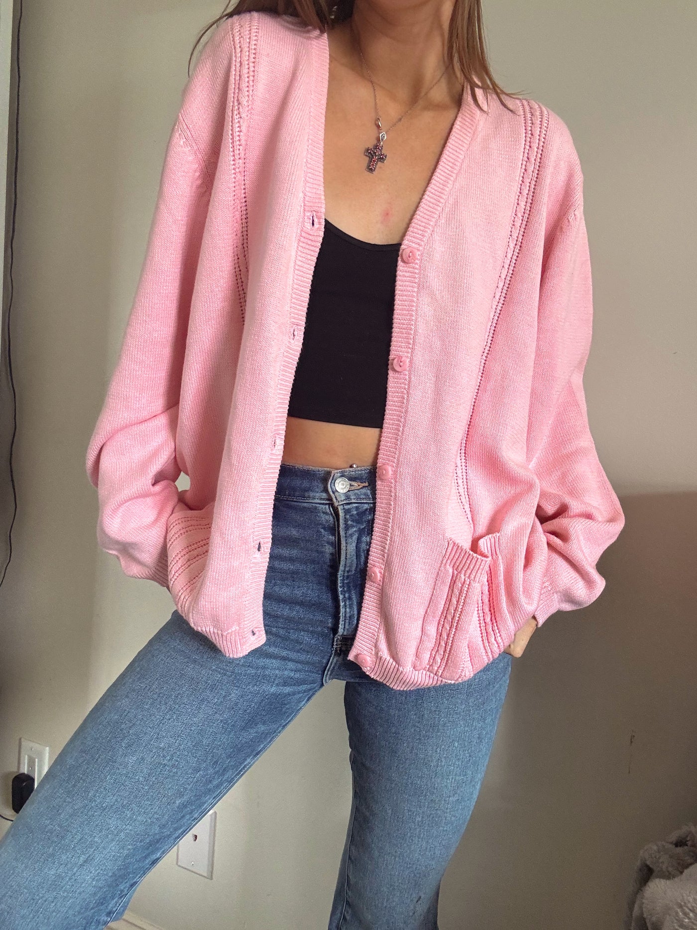 Vintage cotton candy knit cardigan