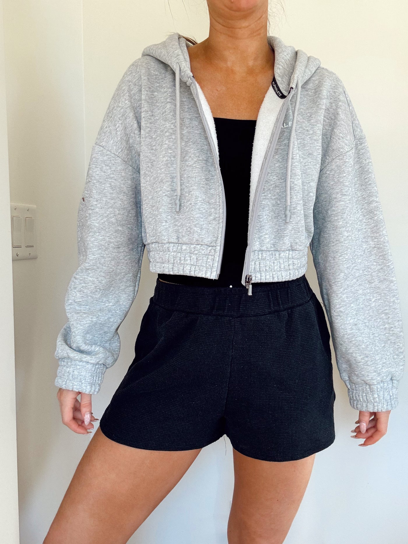 Alphalete grey zip up hoodie