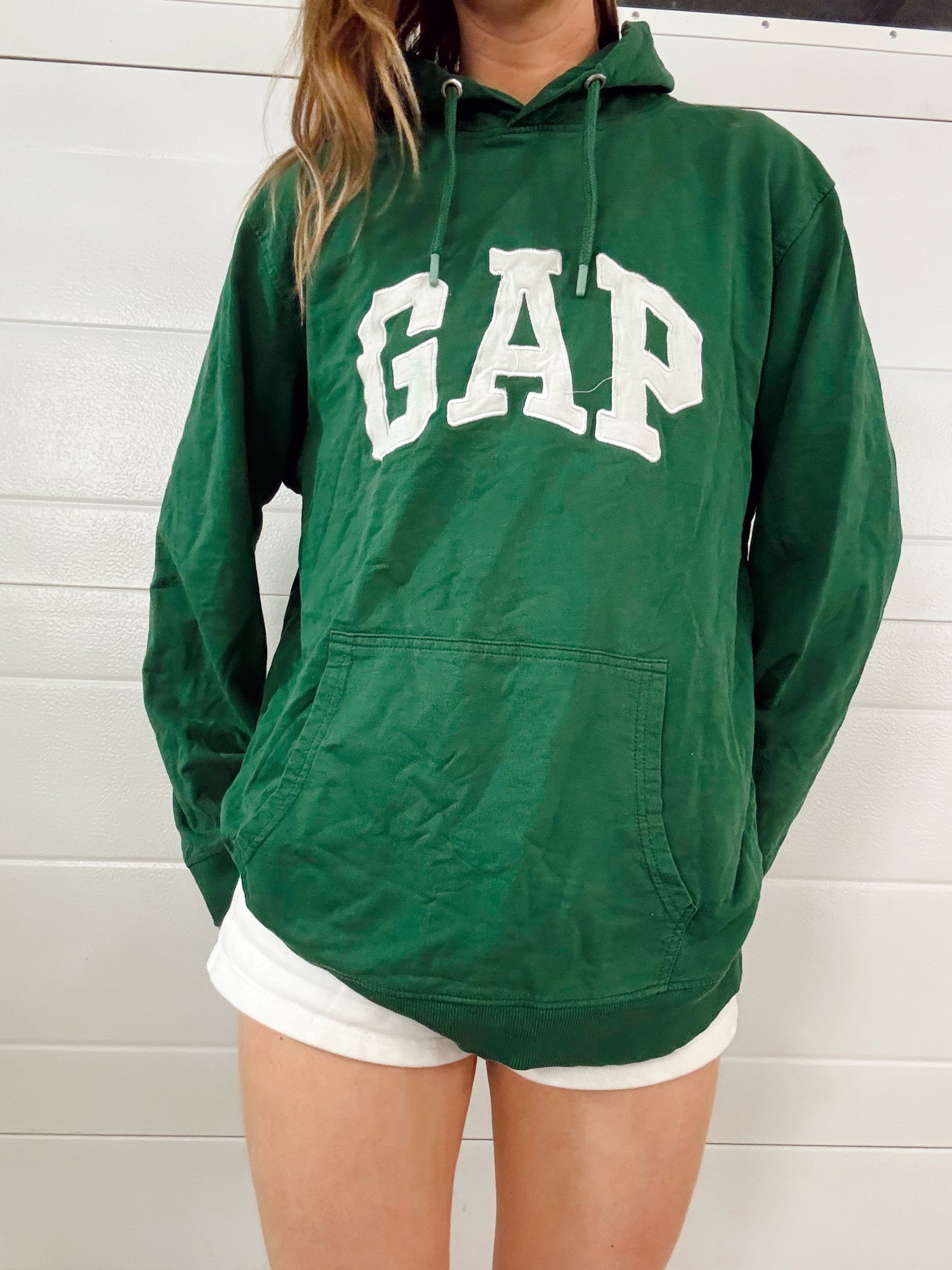 Green & white GAP hoodie