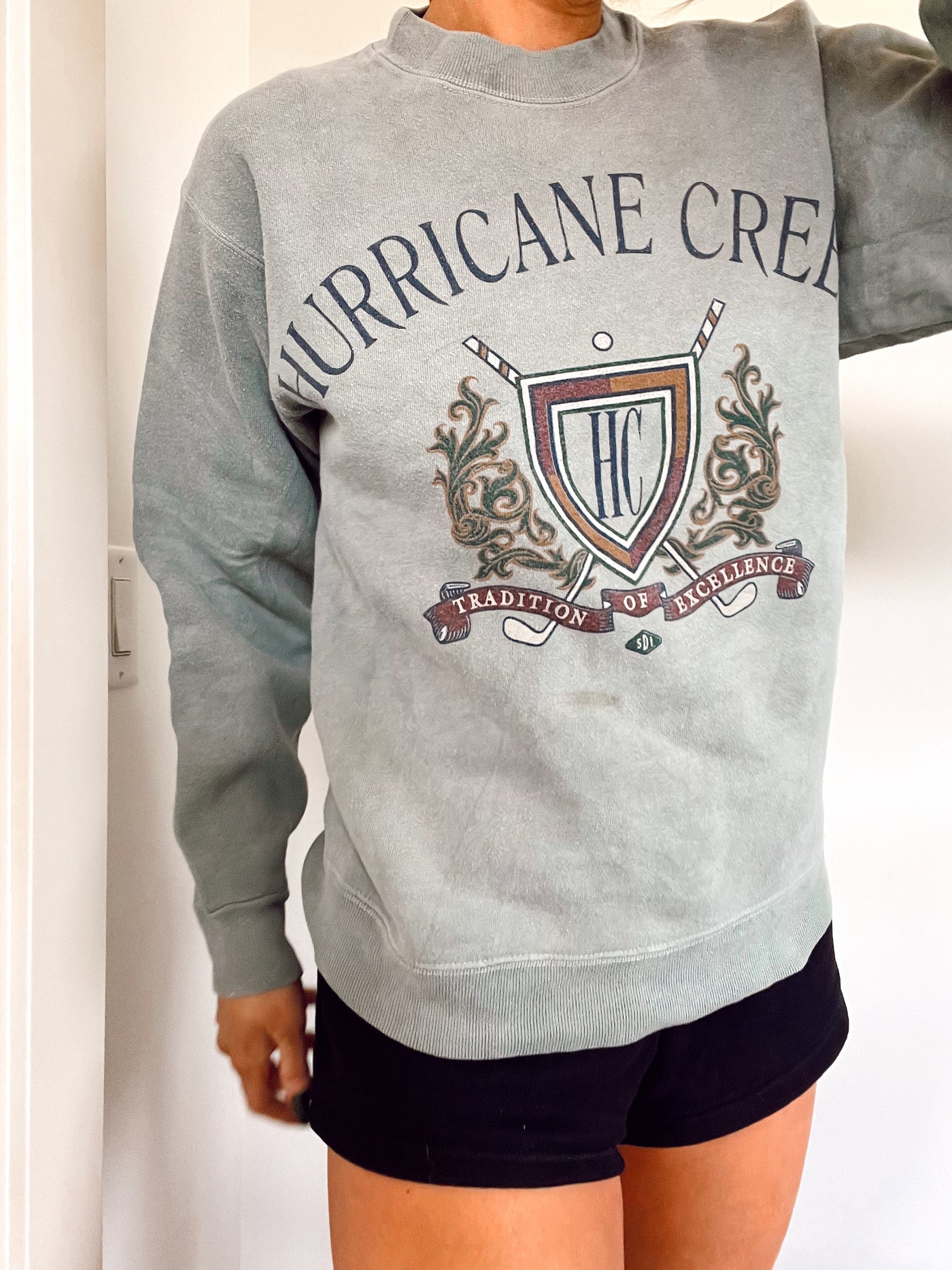 Vintage Dusty green Hurricane Creek crewneck