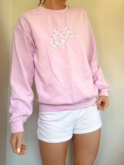 Nike LV inspired bubblegum pink crewneck