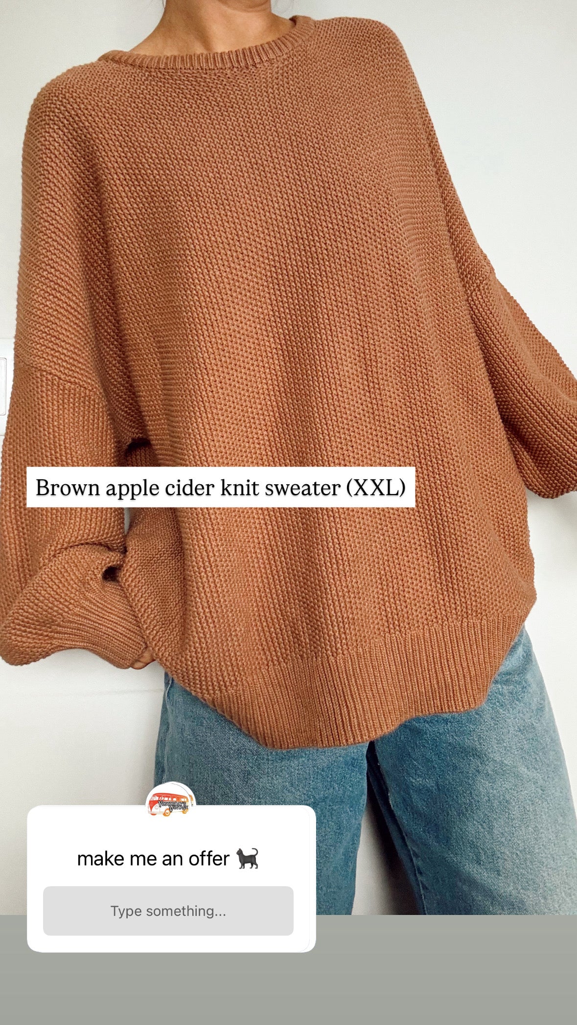 Brown apple cider knit sweater