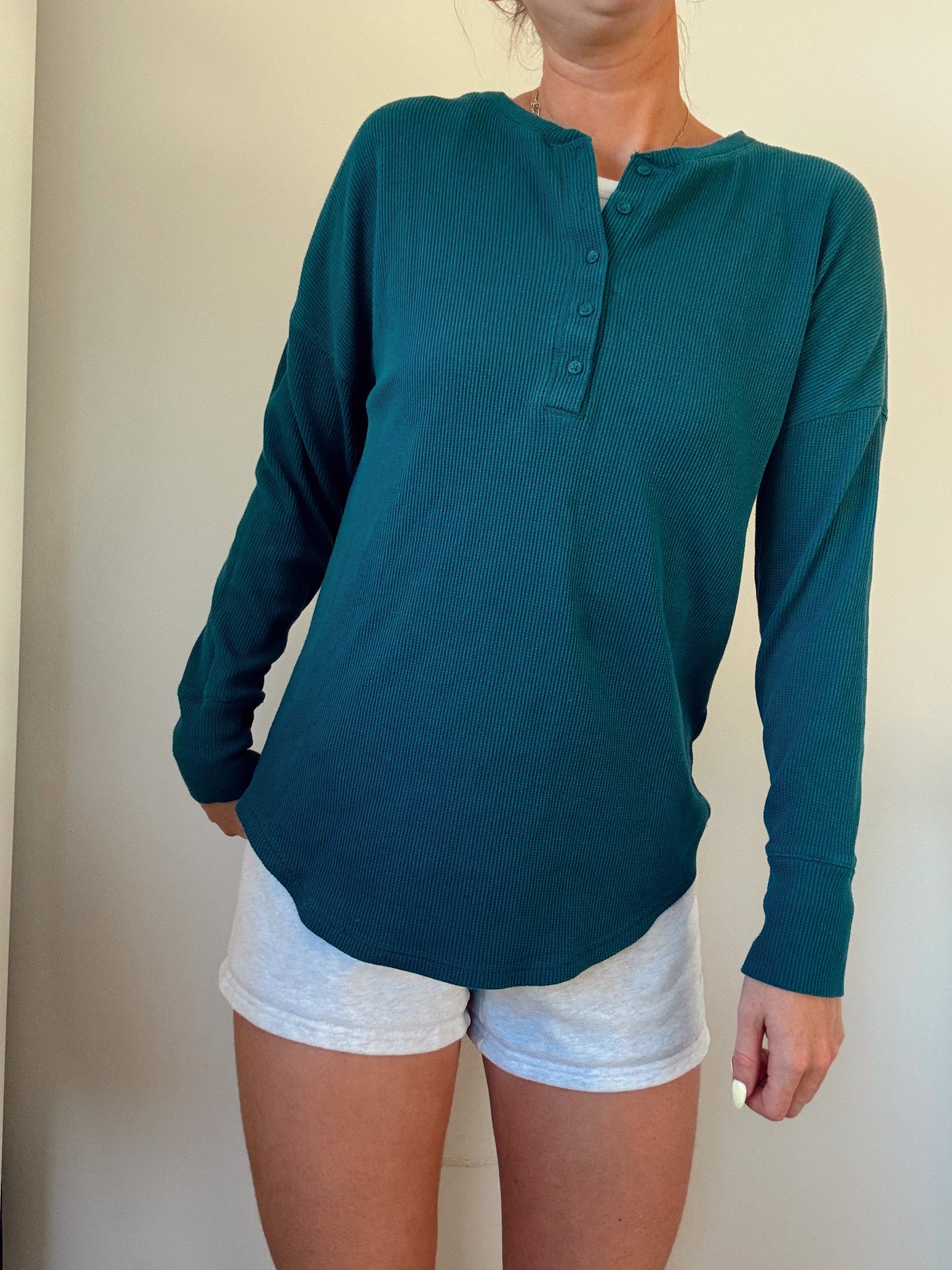 Glacier lake button waffle long sleeve