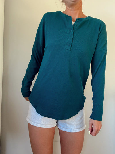 Glacier lake button waffle long sleeve
