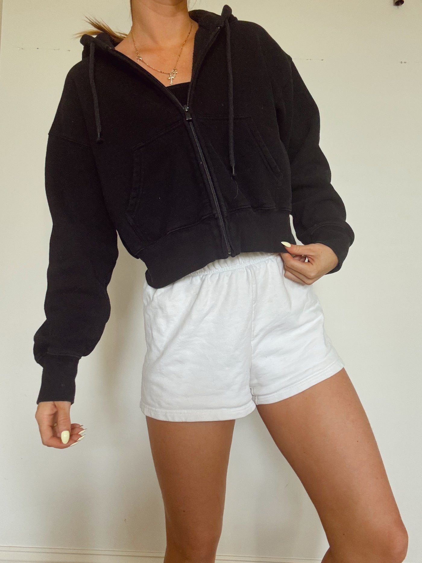 TNA Aritzia black boyfriend zip up hoodie