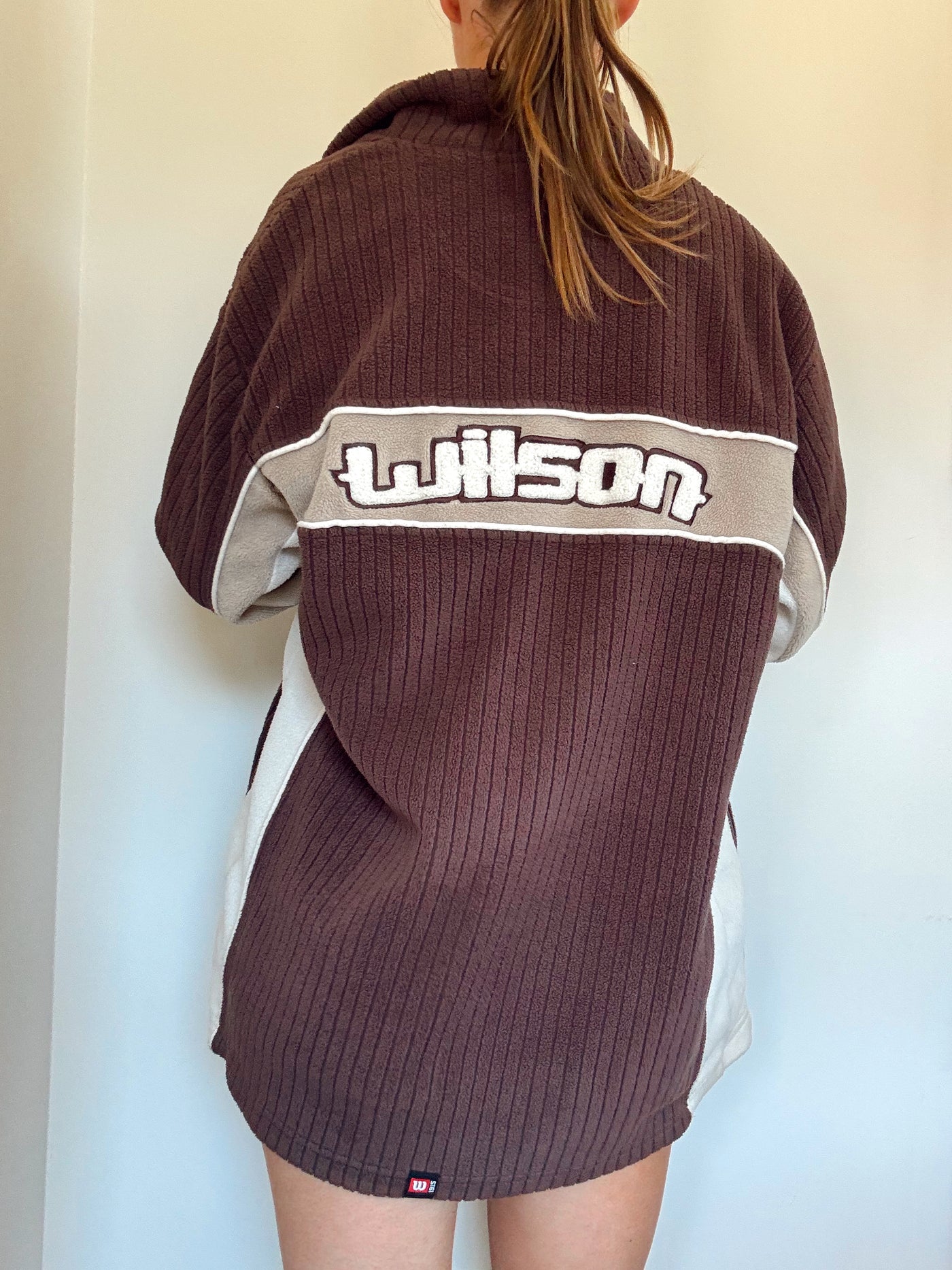 Vintage two tone neutral Wilson fleece zip up