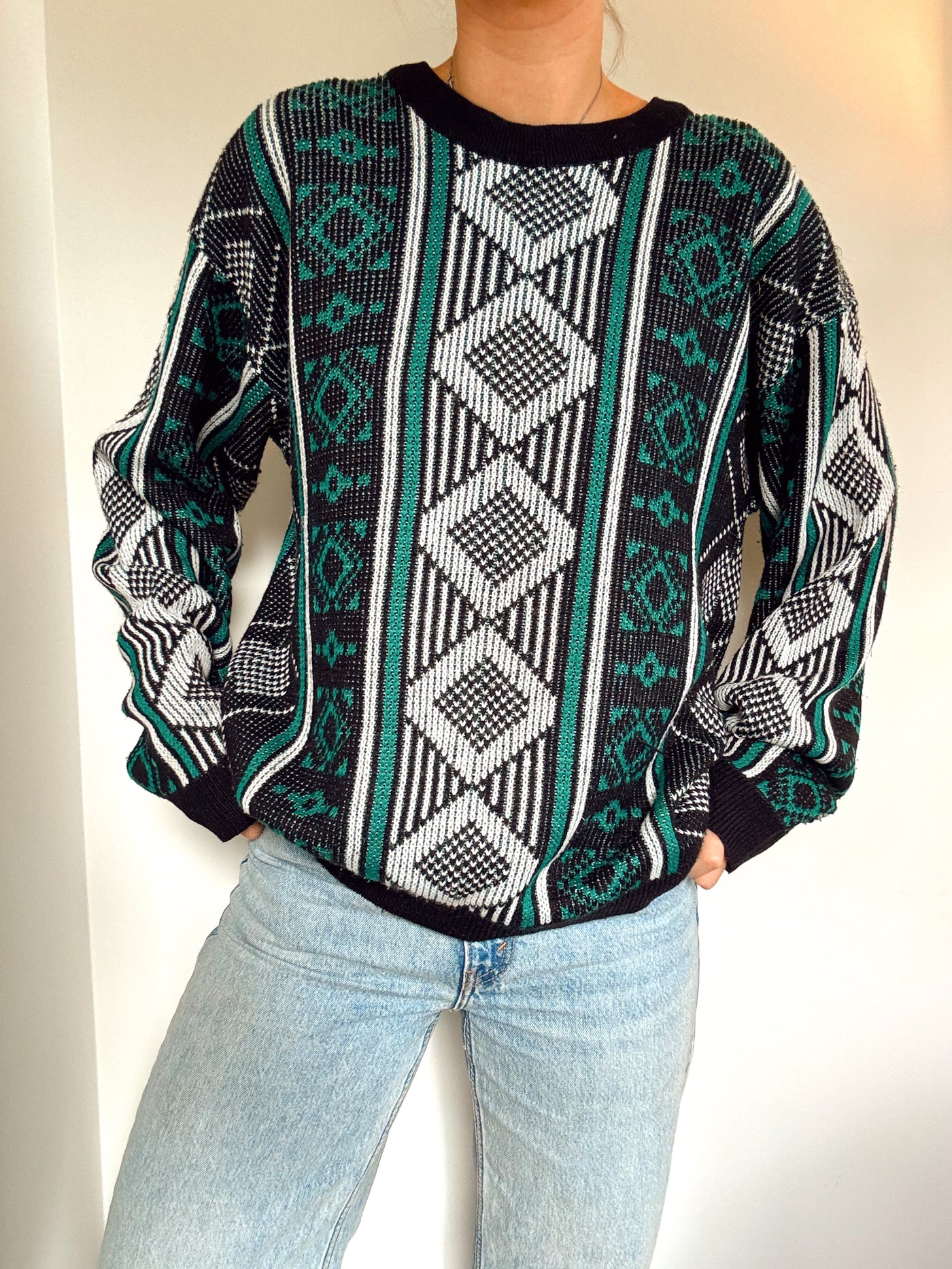 Vintage shadow grove knit sweater