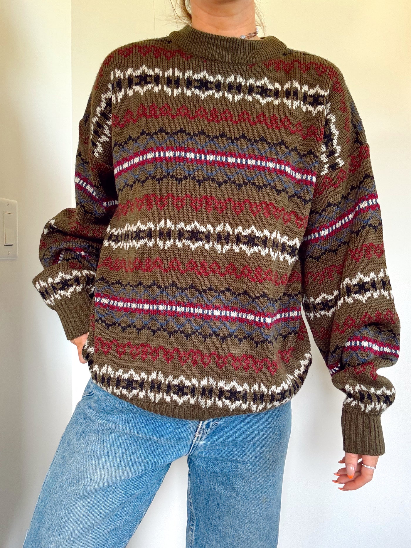 Vintage Autumn berries knit sweater