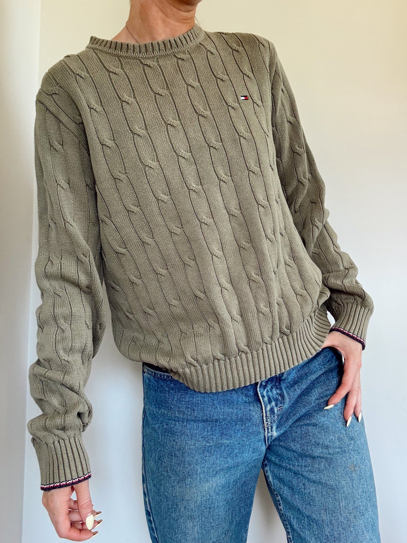 Tommy Hilfiger forest floor cable knit sweater