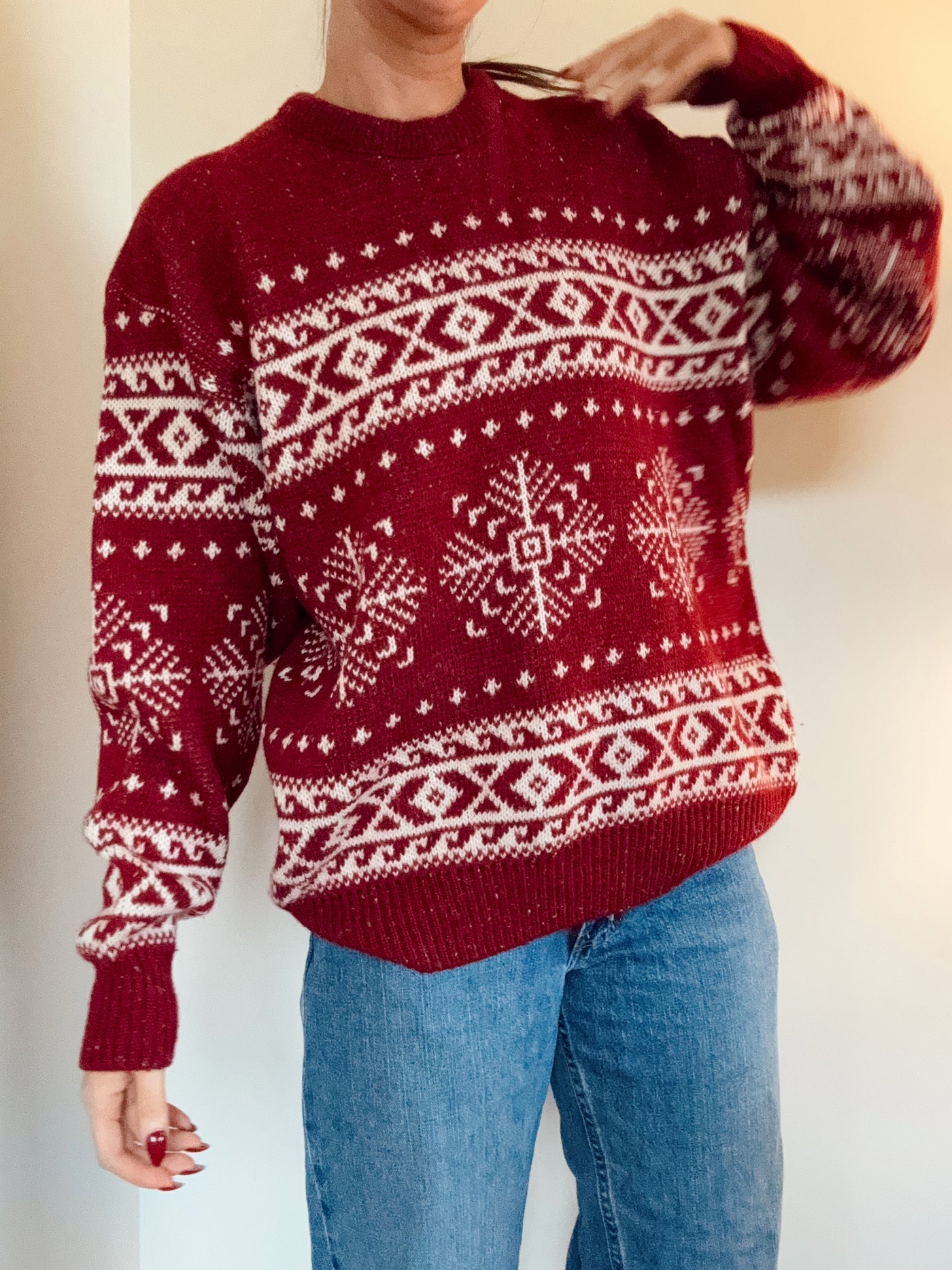 Vintage Frost berry Knit Sweater