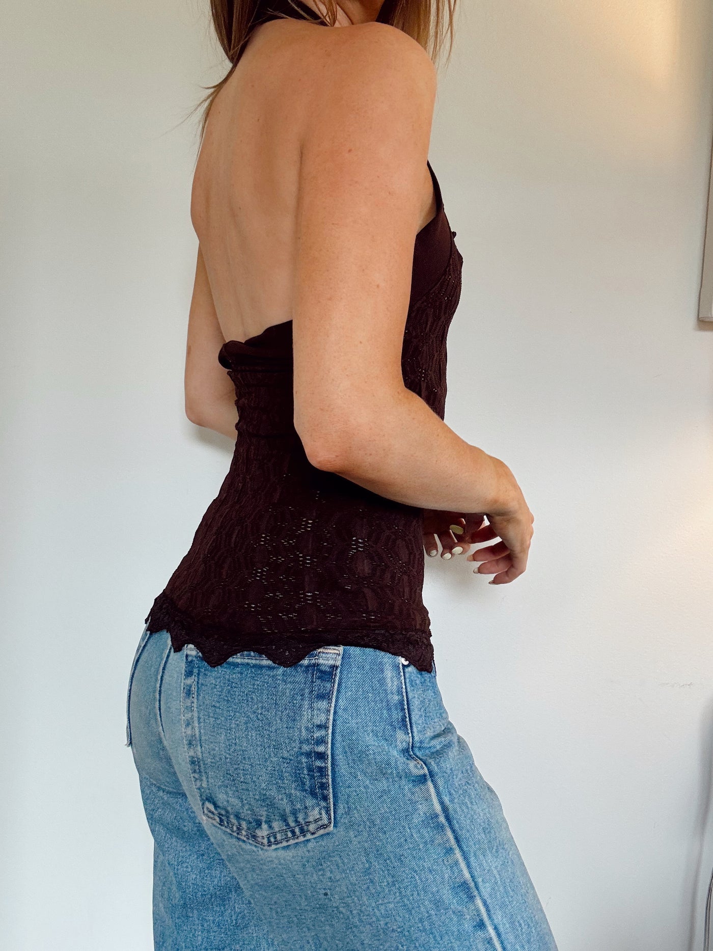Vintage brown espresso halter top
