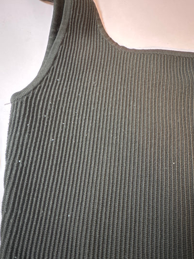 Brown Babaton sculpt knit full length tank top