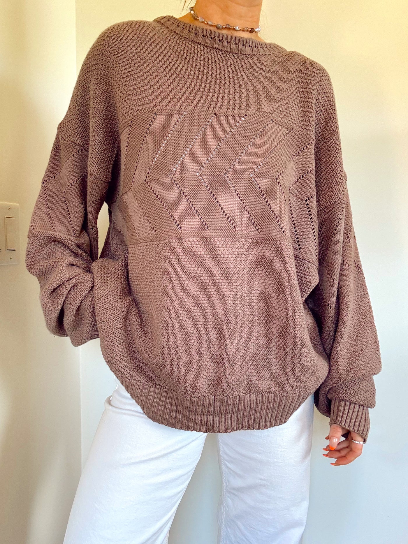 Vintage Driftwood brown knit sweater
