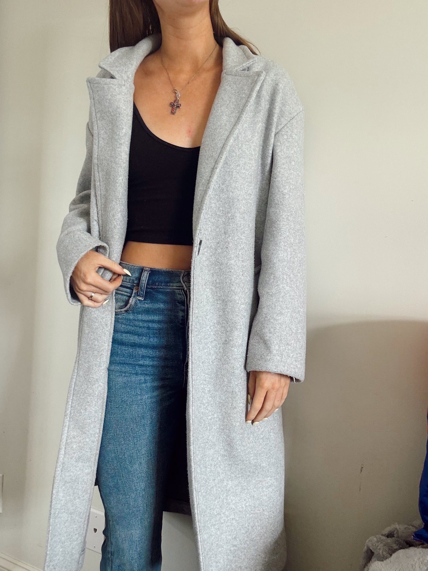 Grey neutral Shacket
