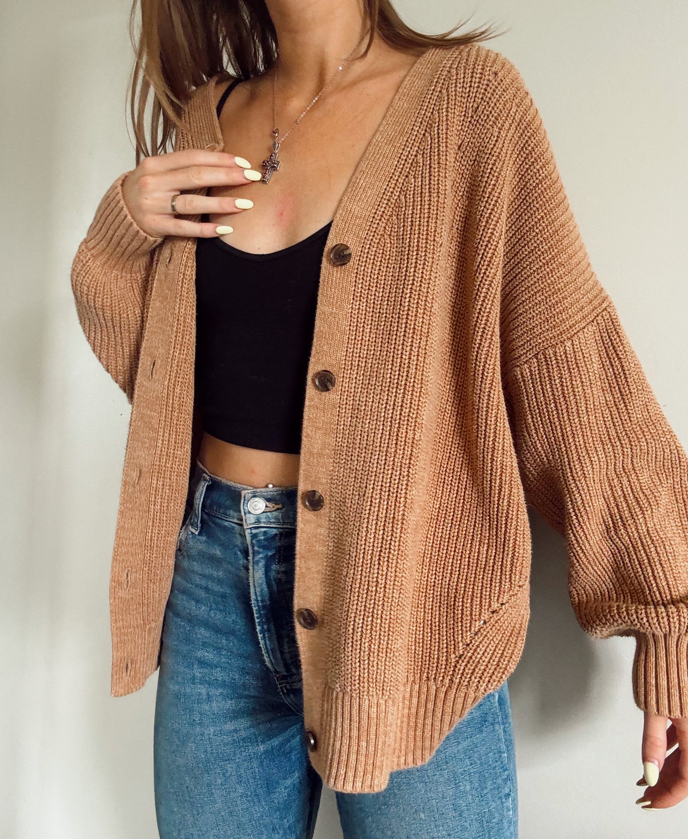 Toasted Carmel knit chunky cardigan