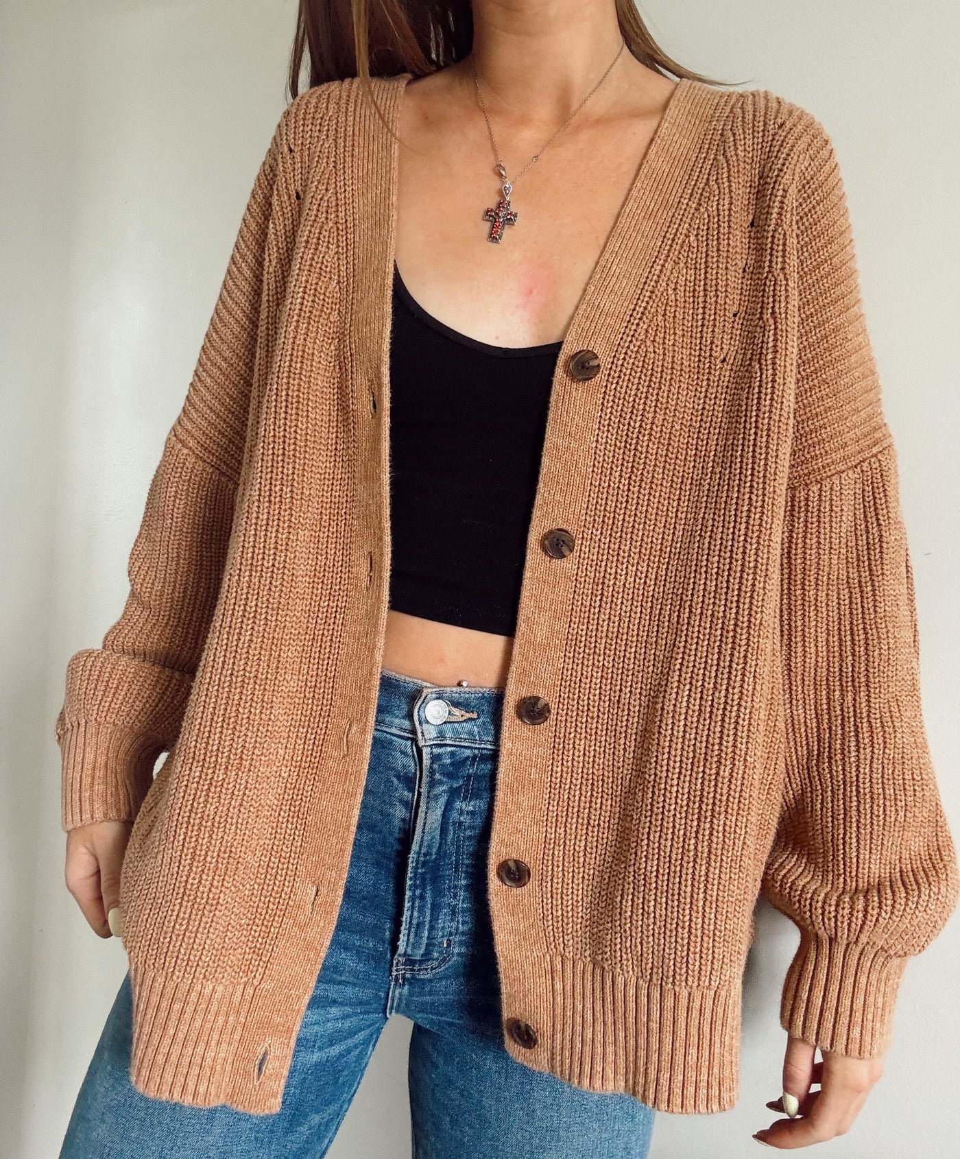 Toasted Carmel knit chunky cardigan