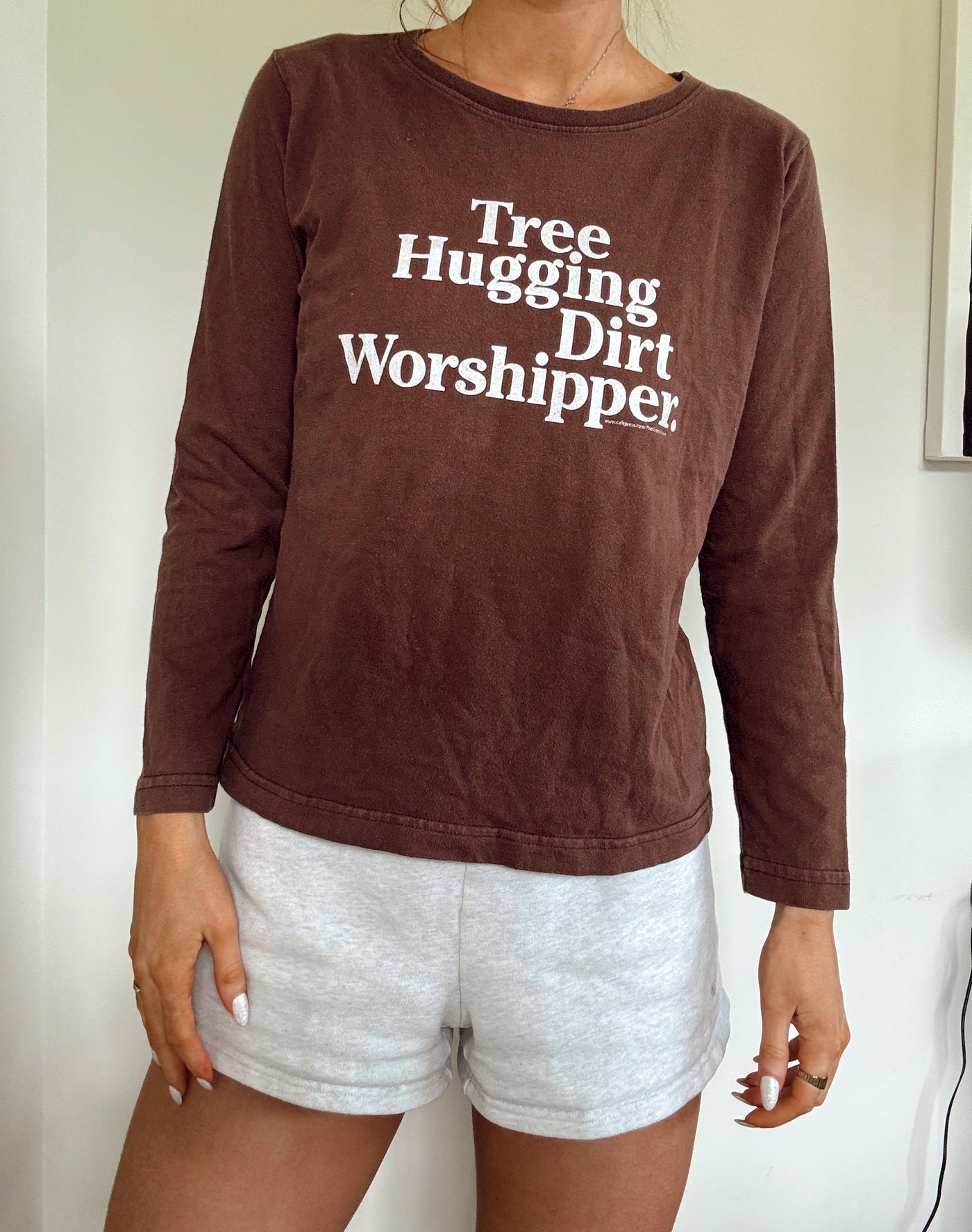 Neutral brown tree hugging dirt worshipper long sleeve