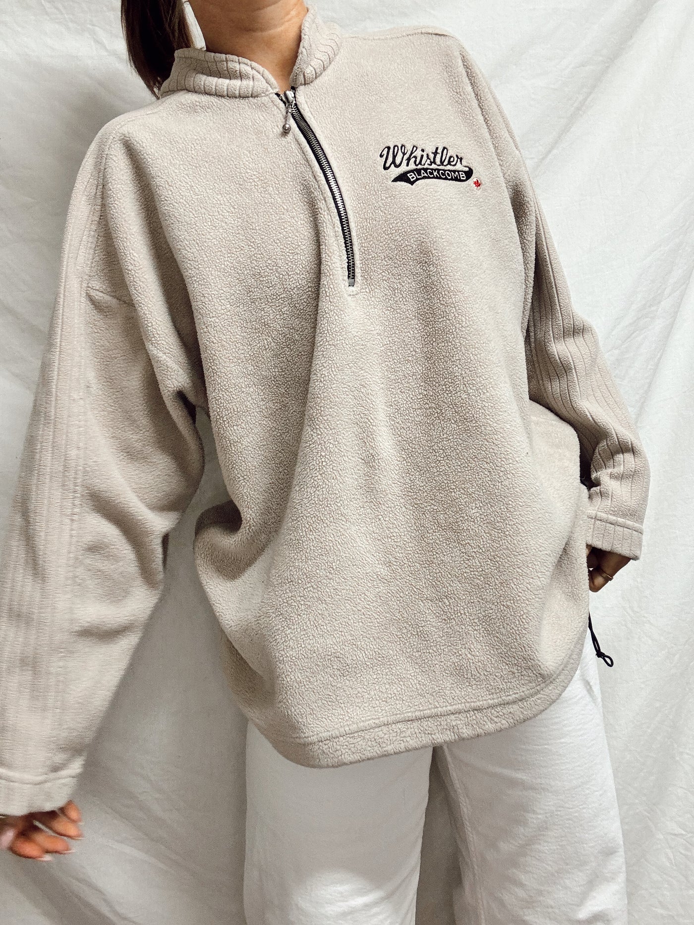 Vintage Neutral Whistler fleece quarter zip