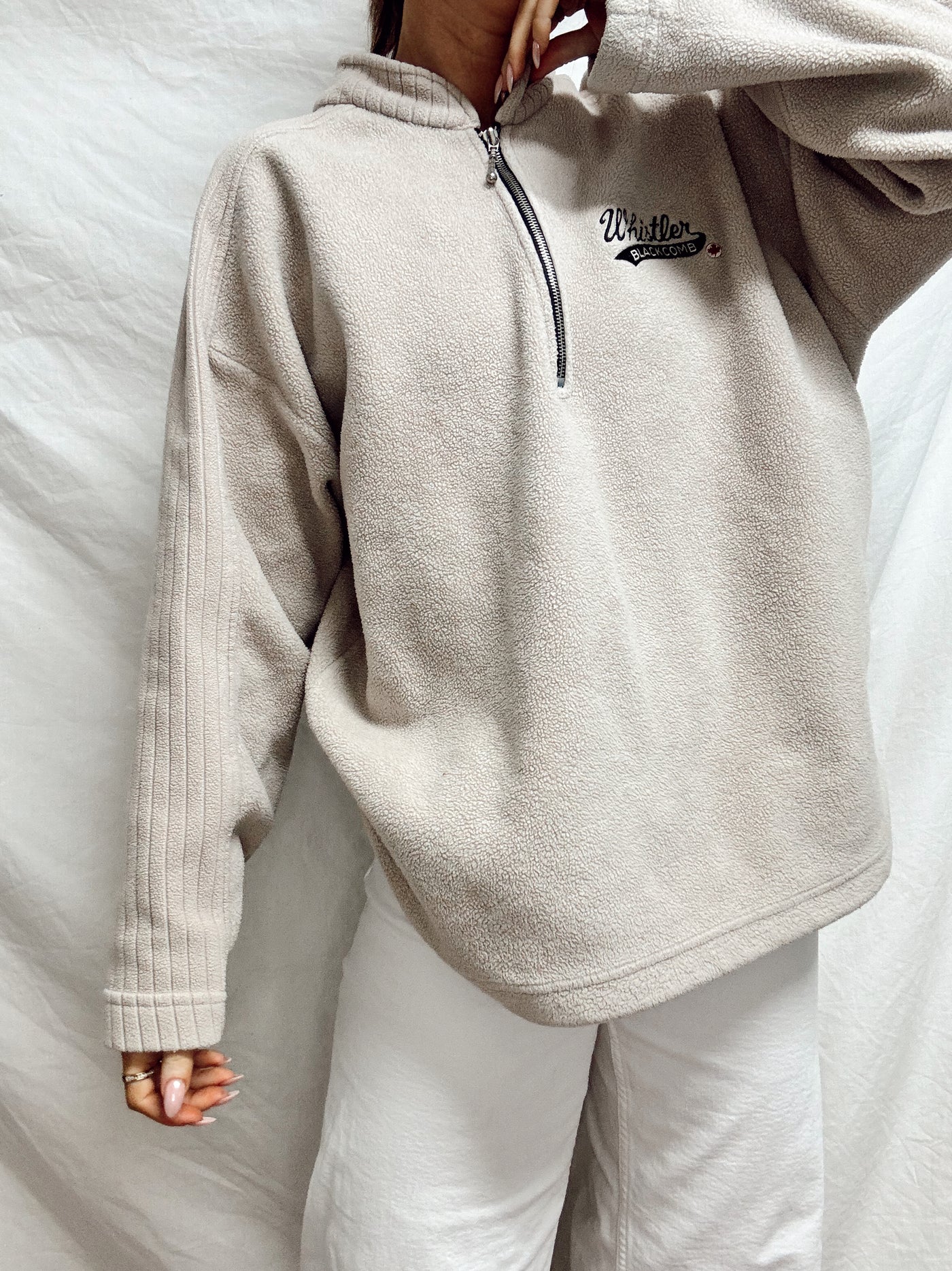 Vintage Neutral Whistler fleece quarter zip