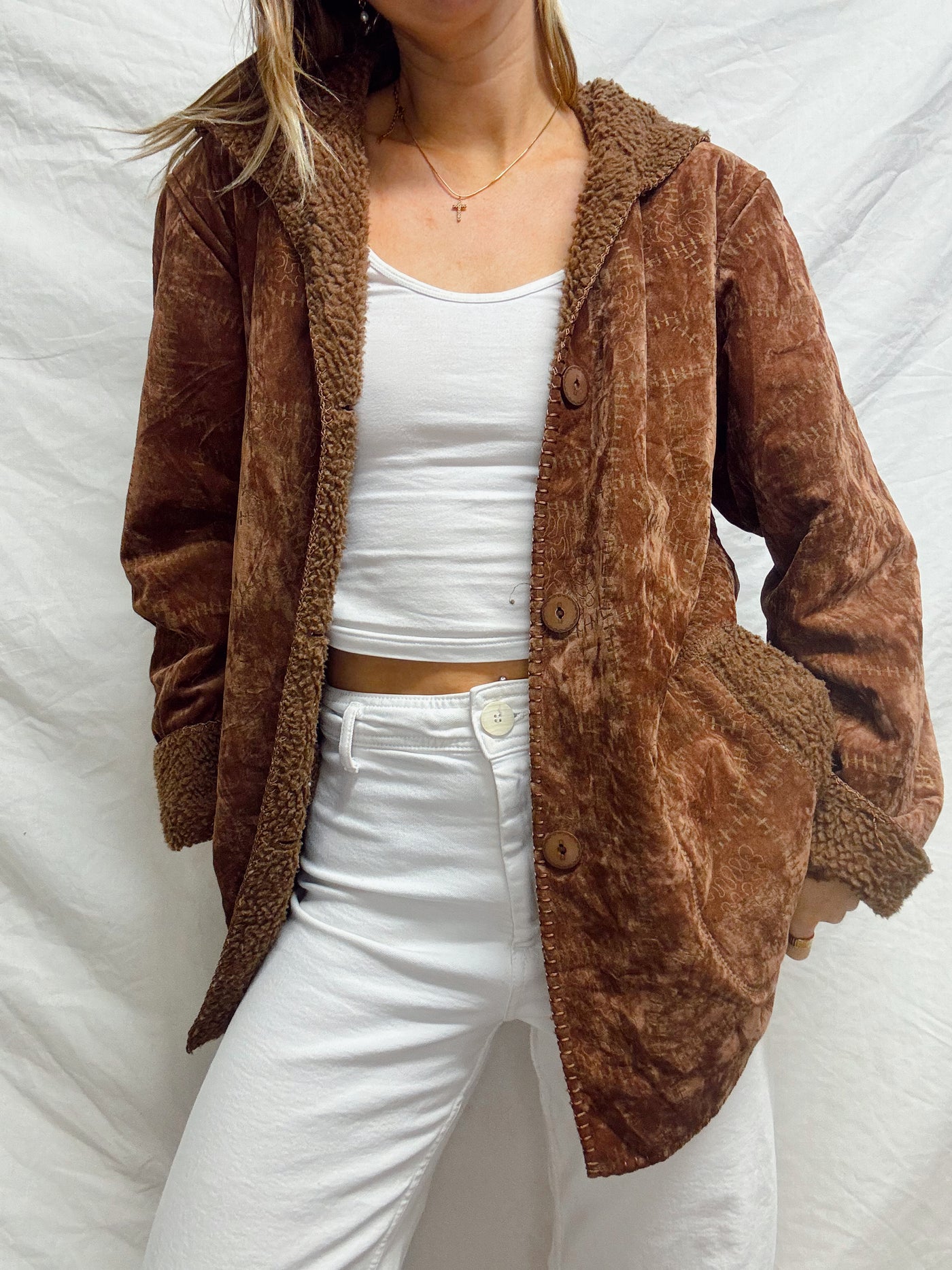 Neutral brown brown sugar suede jacket