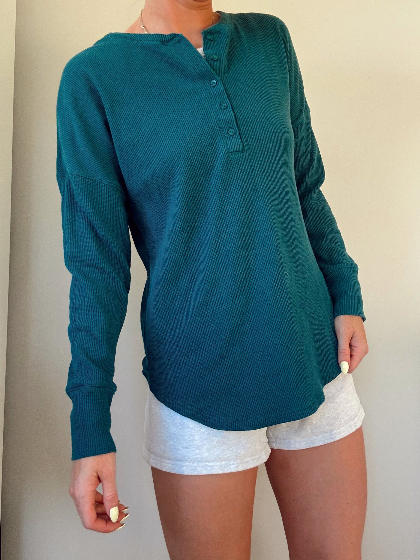 Glacier lake button waffle long sleeve