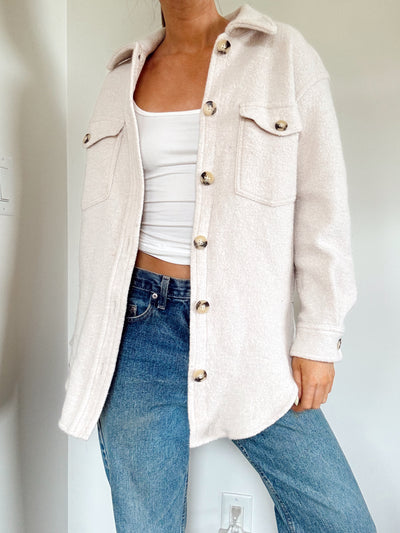 Wilfred Aritzia heather bone Gana shirt jacket