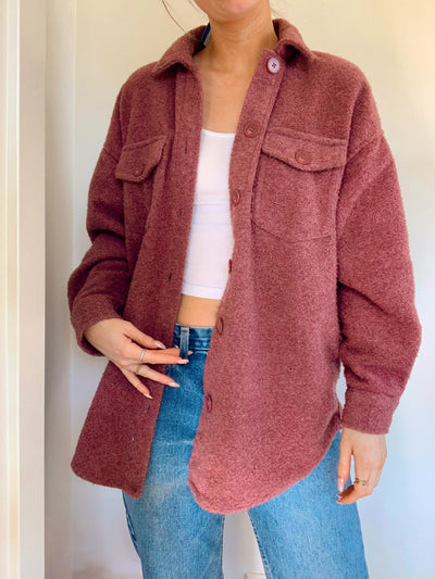 Dusty cranberry shacket