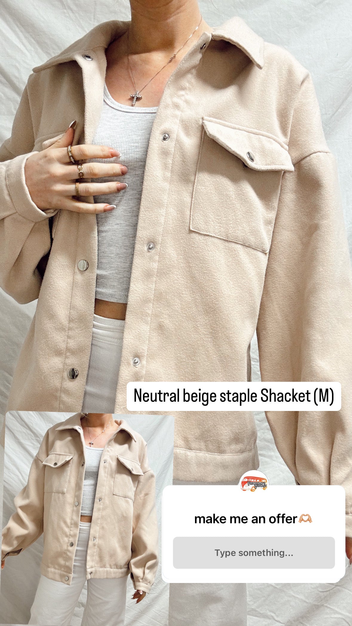 Neutral beige Shacket