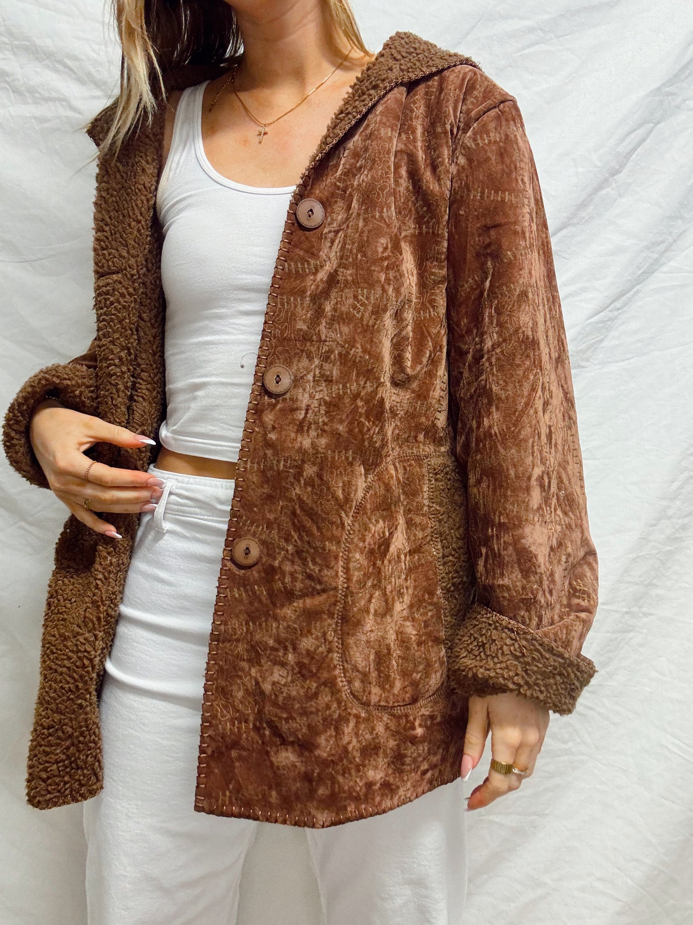 Neutral brown brown sugar suede jacket