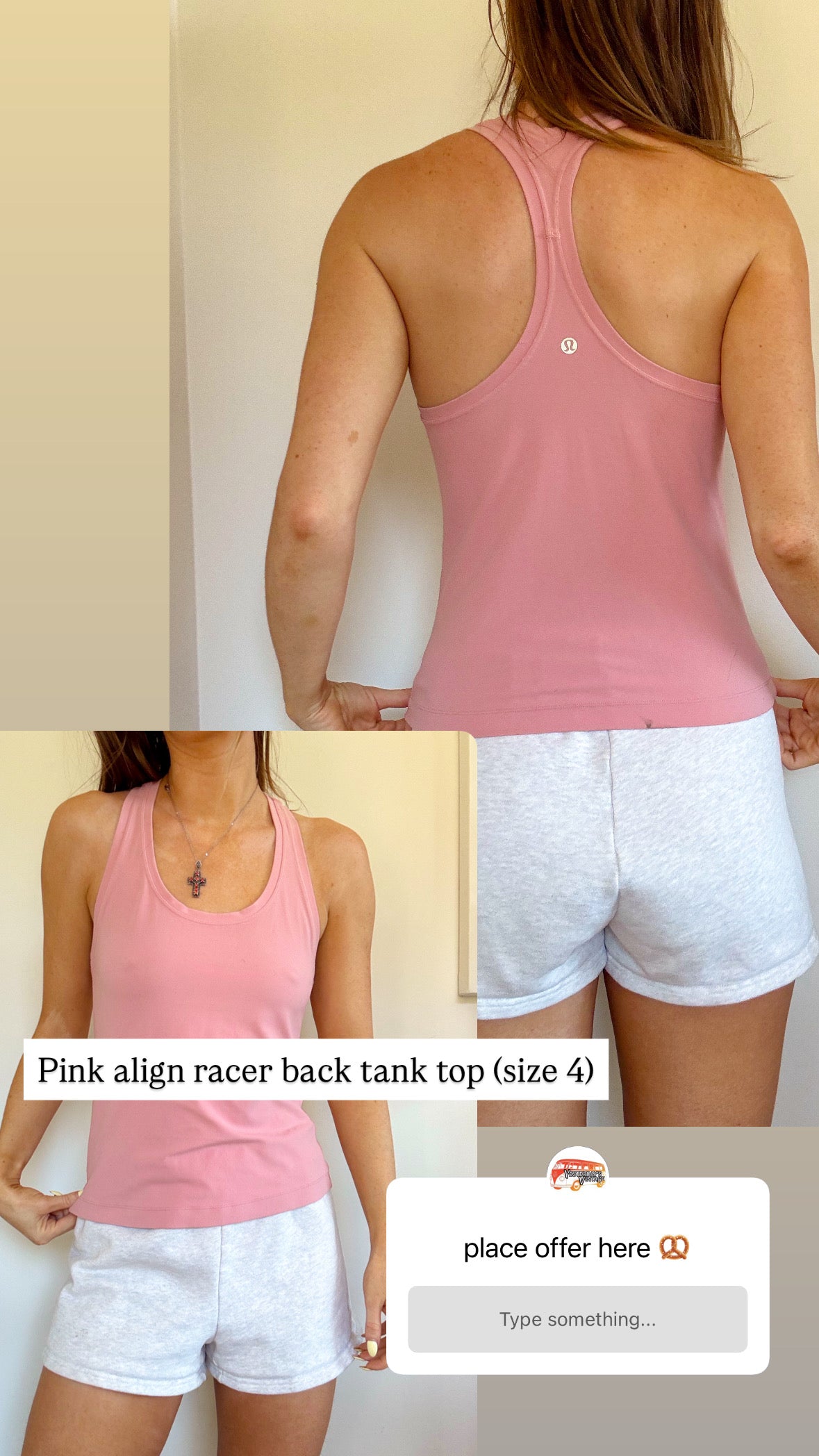 Pink align racer back Lululemon tank top
