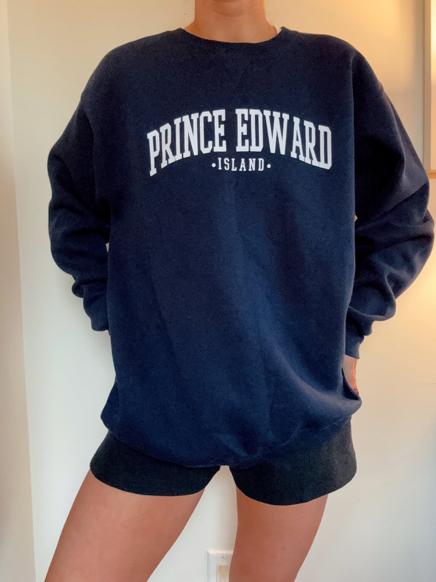 Prince Edward Island navy & navy & white crewneck