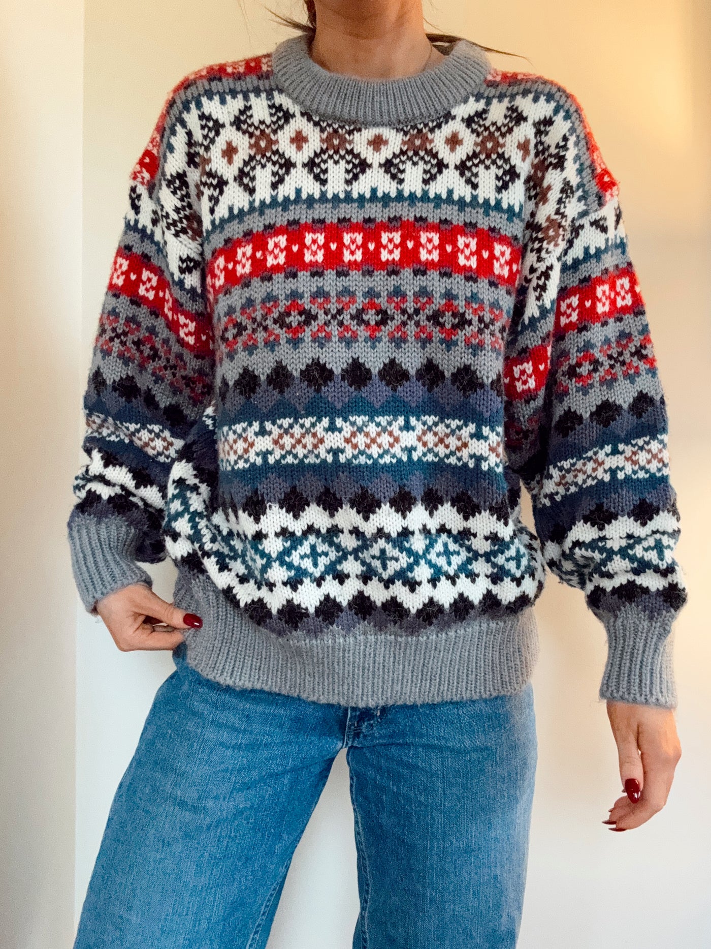Vintage Harbour fog knit sweater