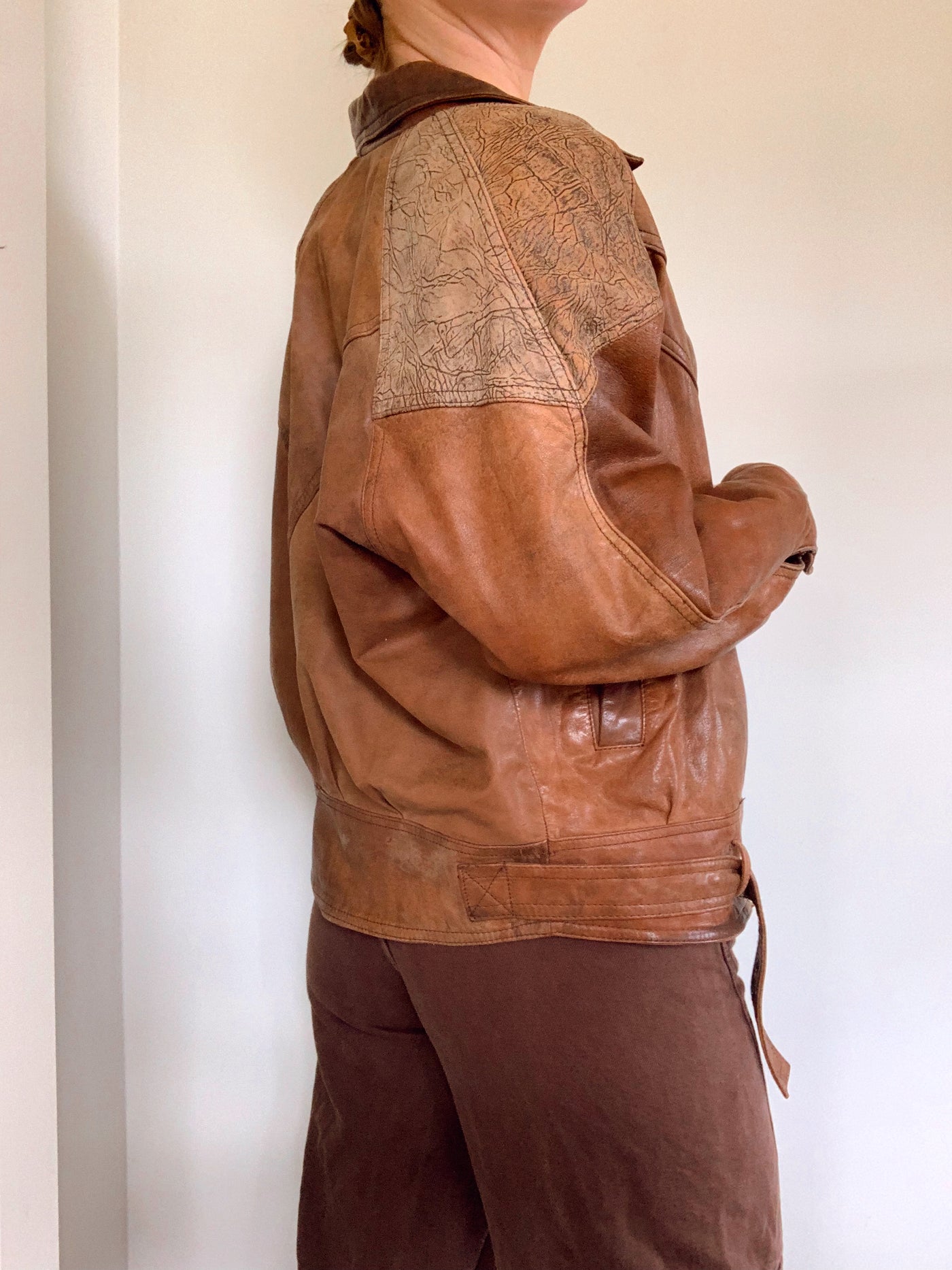 Vintage bomber leather jacket