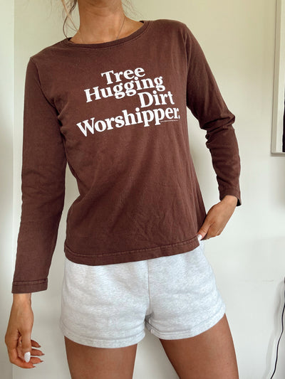 Neutral brown tree hugging dirt worshipper long sleeve
