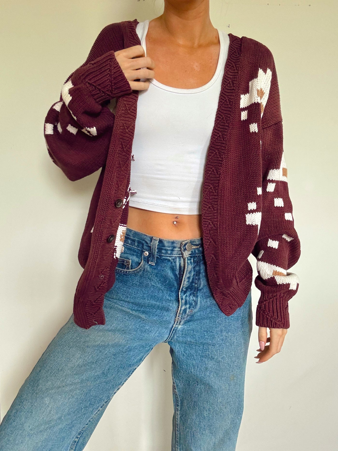 Cranberry sangria knit cardigan