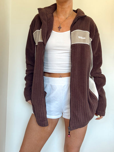 Vintage two tone neutral Wilson fleece zip up