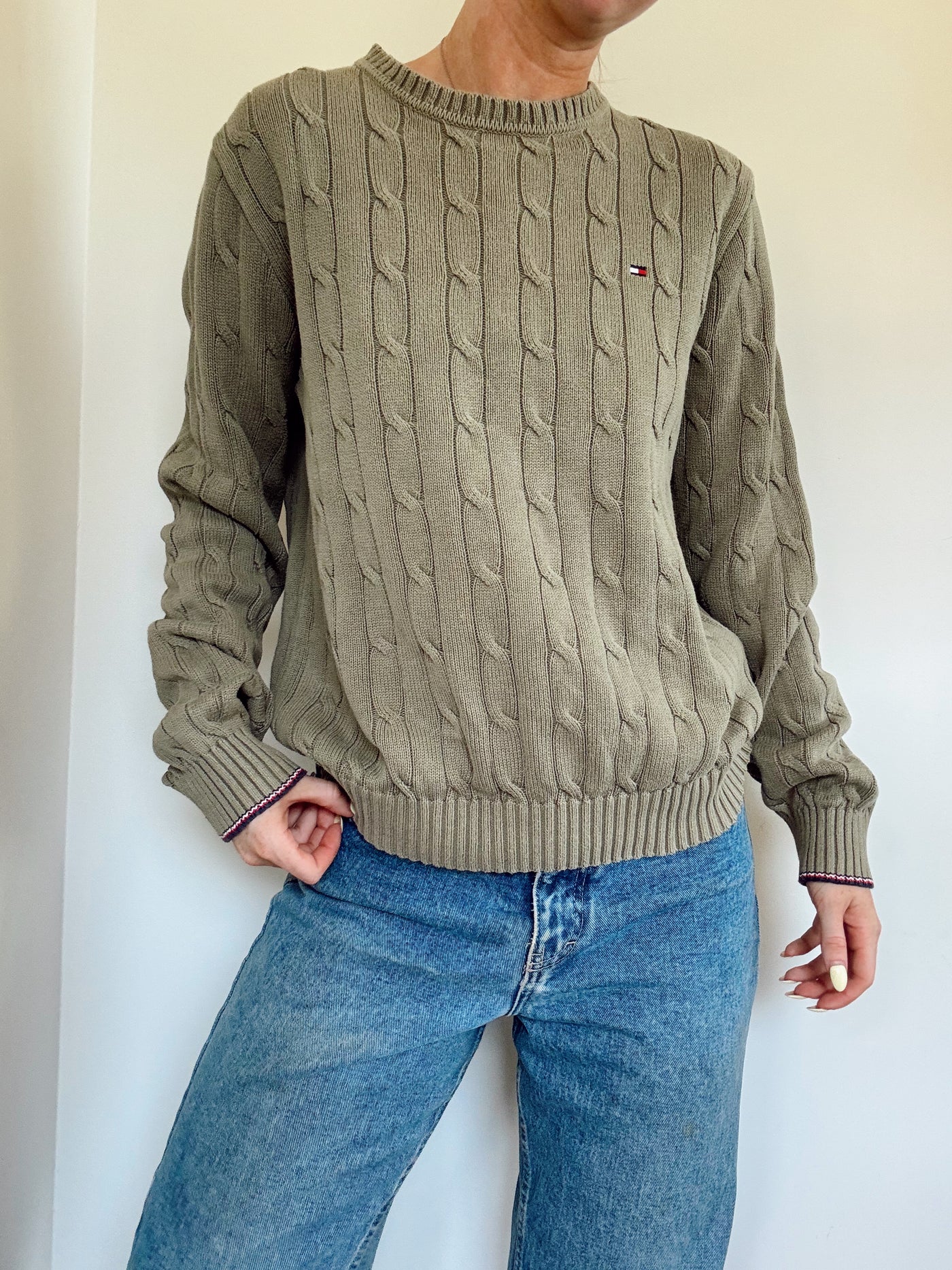 Tommy Hilfiger forest floor cable knit sweater