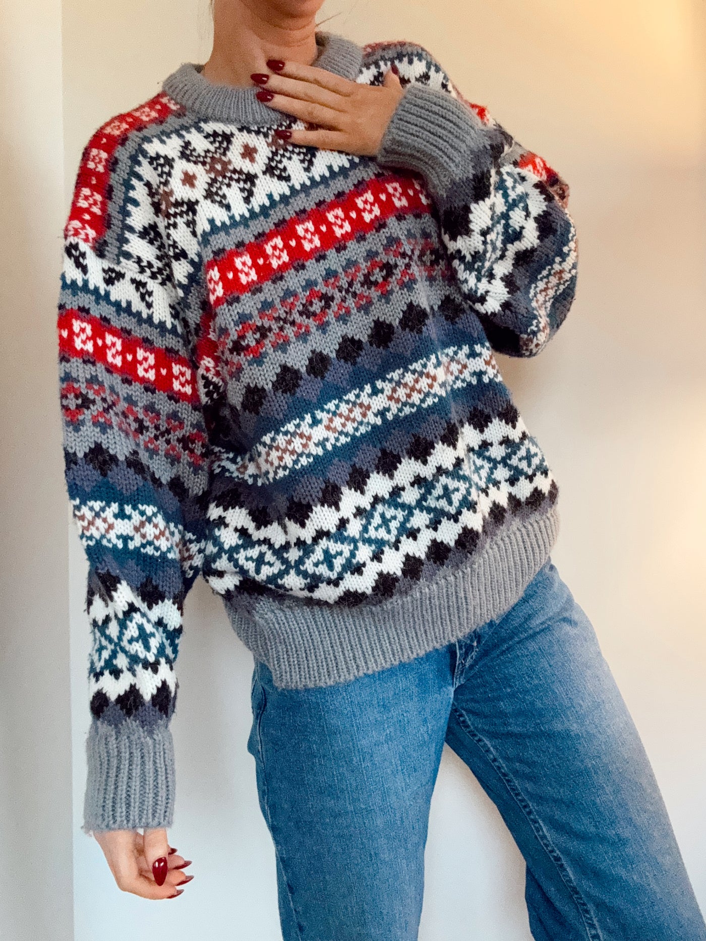 Vintage Harbour fog knit sweater