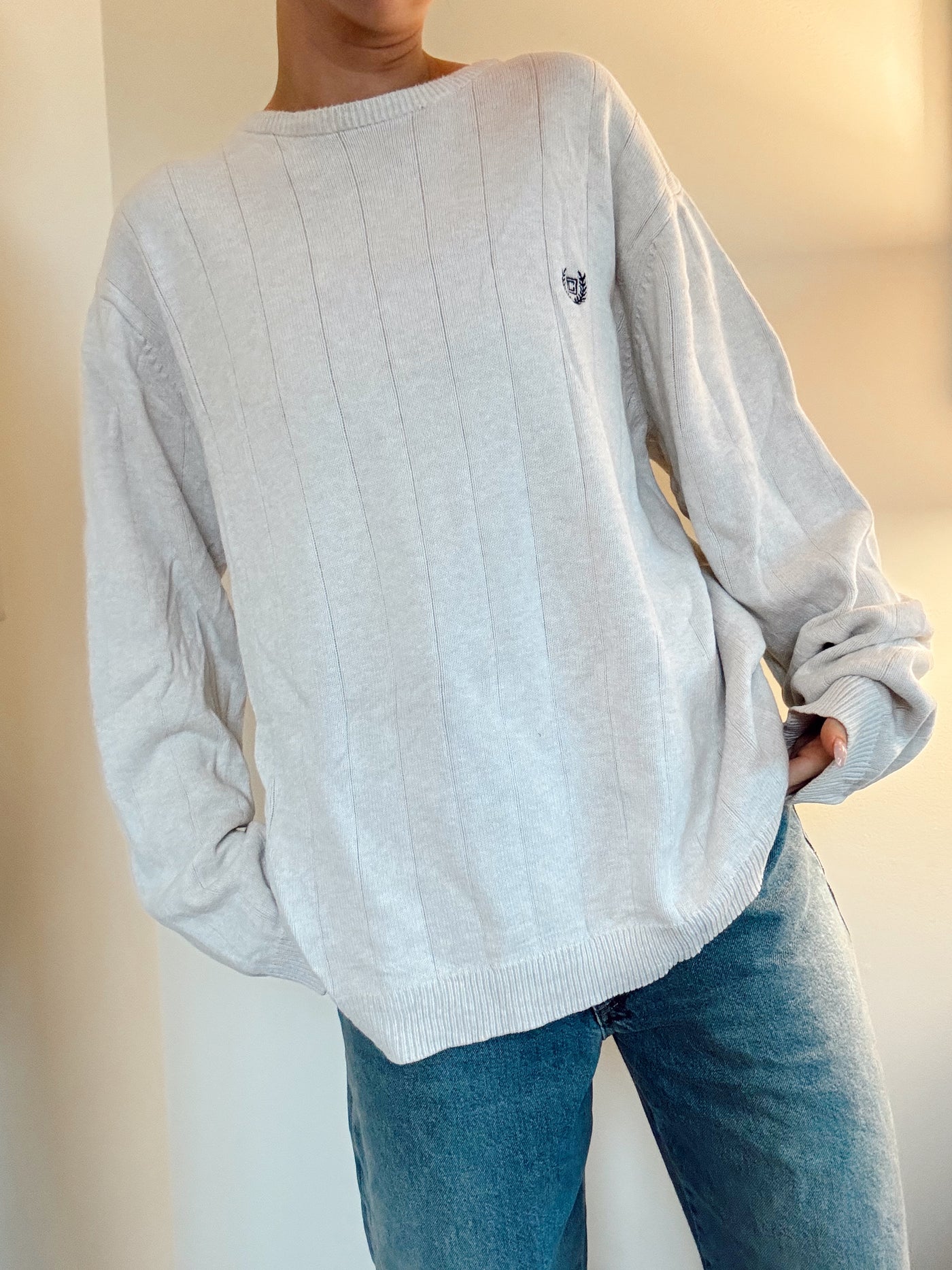 Grey chaps Ralph Lauren knit sweater