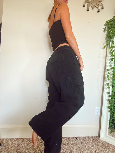 TNA black Aritzia cargo sweatpants