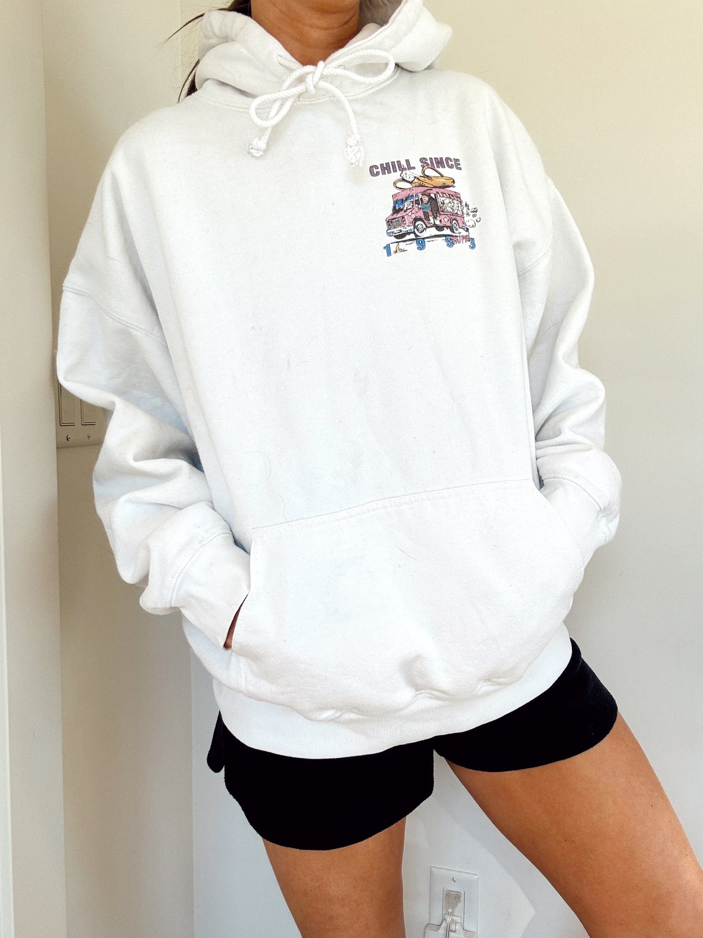 Brandy Melville graphic white hoodie