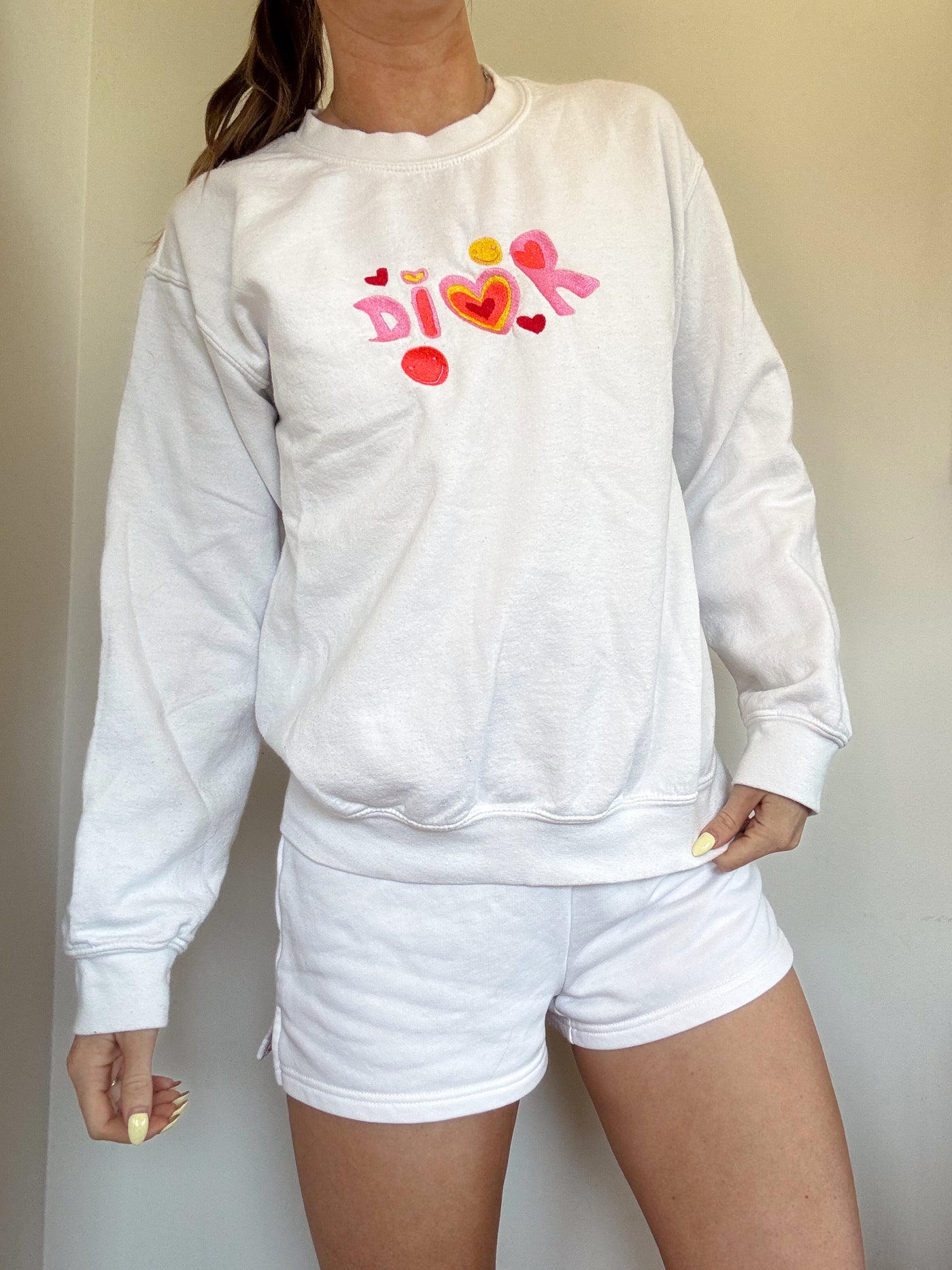 Dior heart & smiley face graphic crewneck