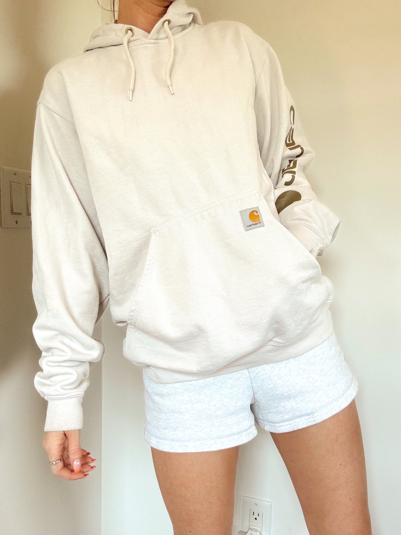 Neutral beige carhartt hoodie