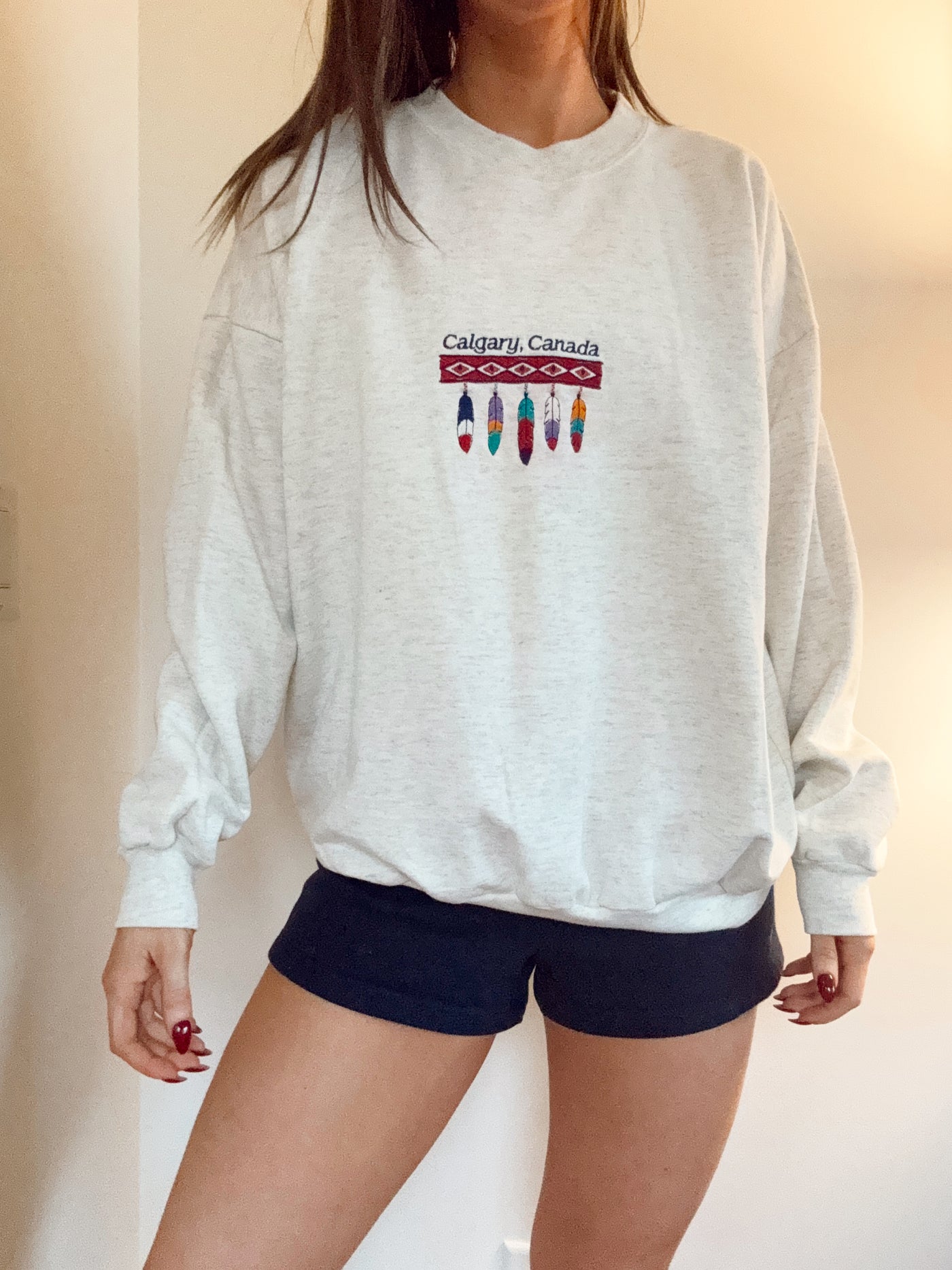 Vintage Calgary Canada indigenous crewneck