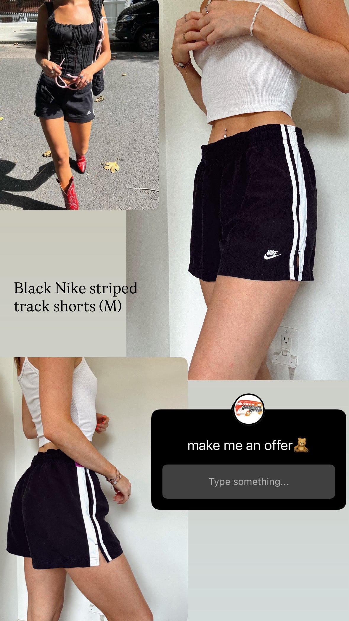 Black striped Nike shorts