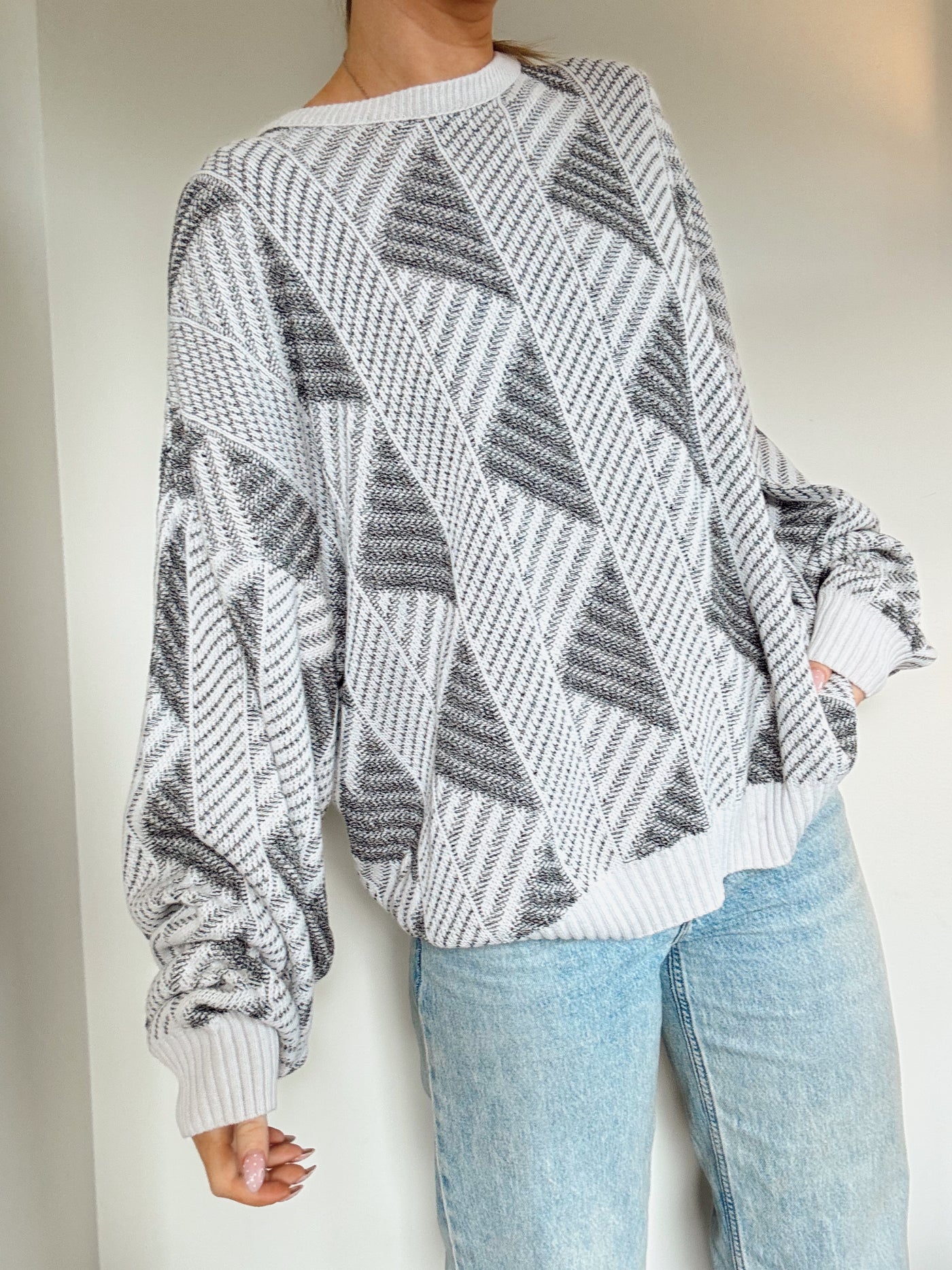 Vintage stone ridge knit sweater