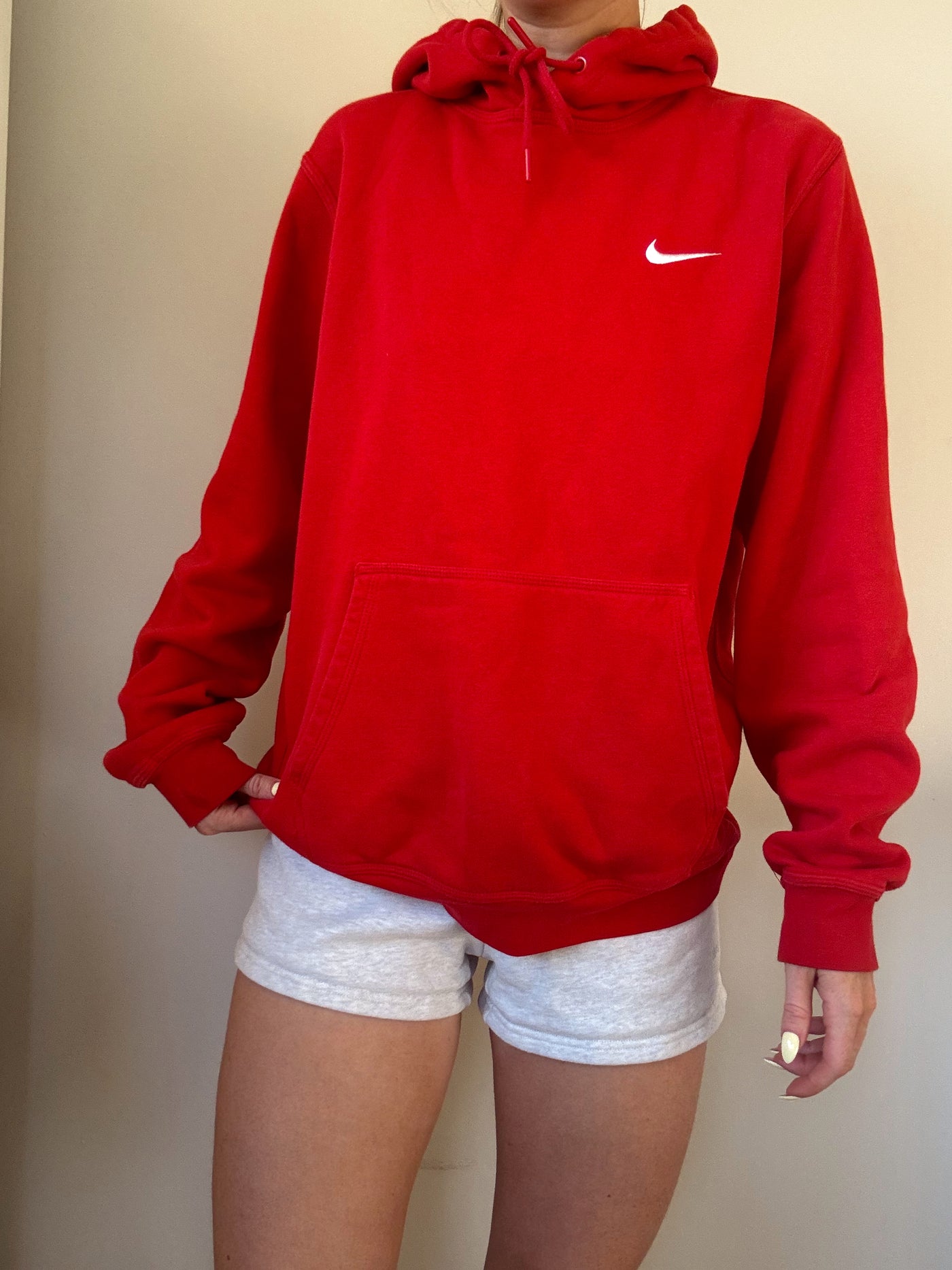 Red Nike swoosh hoodie