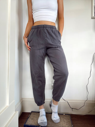 Charcoal grey cozy fleece Aritzia TNA sweatpants