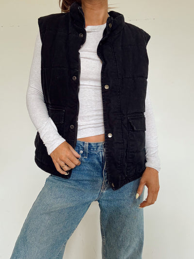 Black Dakota pleated vest