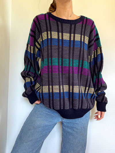 Vintage rainbow trout knit sweater